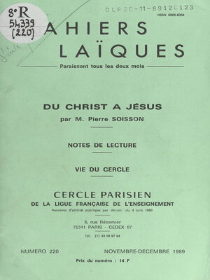 cover image of Du Christ à Jésus